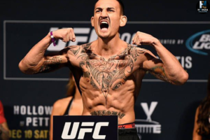 Conor McGregor and Max Holloway facing off ahead of a potential UFC 329 main event.
