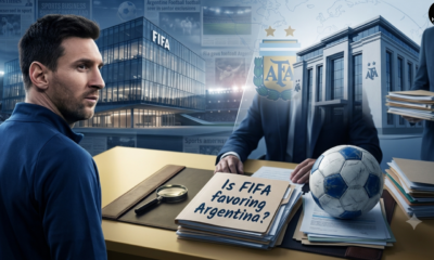 Featured image illustrating the FIFA investigation on Argentina, highlighting Lionel Messi, the Argentine Football Association, and the reported $300 million financial investigation.
